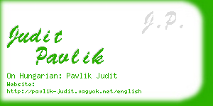 judit pavlik business card